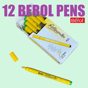 *12 Quality Pens* BEROL Roller Writer Handwriting Pens Green Medium Nib FREE P&P - Picture 1 of 5