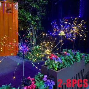 2/4/6/8 PCS Firework Lights Solar Garden Light Waterproof Party Patio Decoration - Picture 1 of 35