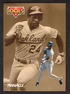 Rickey Henderson / Ken Griffey Jr. 1992 Pinnacle The Idols Card #283 