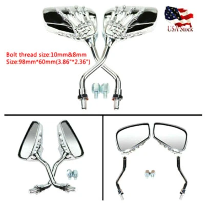 Espejos retrovisores Skeleton para Kawasaki Vulcan VN 1500 1600 Classic Mean Streak Foto 1 de 4