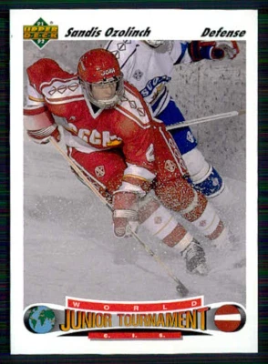 1991-92 Upper Deck - World Junior Tournament Sandis Ozolinsh #661  (RC) - Image 1 of 2