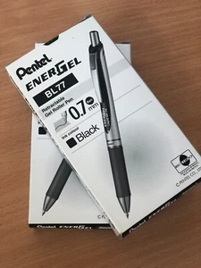 Pentel EnerGel Xm Retractable Gel Pen Medium Black (Pack of 12) BL77-A - Picture 1 of 2