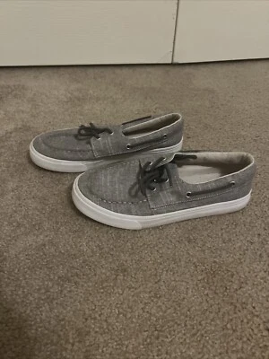 Mocassim de cadarço casual masculino Old Navy - Tamanho 5 - Lona cinza - Excelente estado usado - Imagem 1 de 4