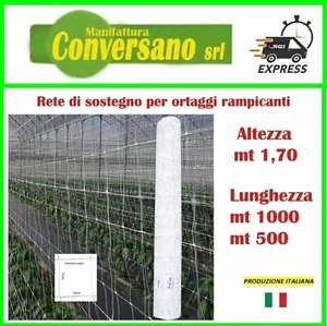 Rete sostegno per ortaggi rampicanti rotoli altezza mt1,70 lunghezza 1000-500mt; - Foto 1 di 2