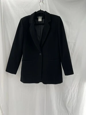Blazer Harve Bernard para mujer talla 6 lana nailon cachemir negro carrera profesional” Foto 1 de 4