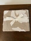 Pottery Barn Ohana Quilted Applique Standard Pillow Sham Flax & White