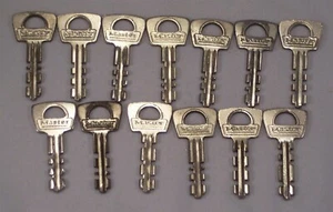 Vintage Master Lock Milwaukee Key 1-9/16” Skeleton Padlock Key Bag F2 Lot Of 13 - Picture 1 of 1