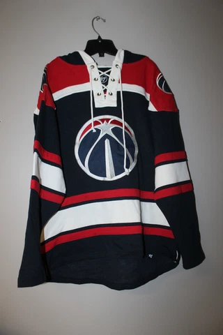 New NBA Washington Wizards old time jersey style midweight cotton hoodie men XXL Cover