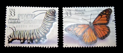 US Stamps Scott 3351 Monarch Caterpillar and Butterfly 33 Cent - Image 1 of 2