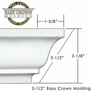 Peel & Stick Easy Crown Molding -136' room Kit- 32 inside corners Free Shipping - Picture 1 of 5