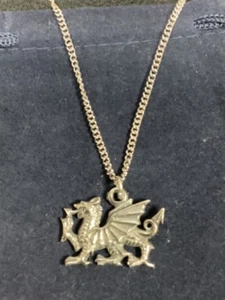 Walisischer Drache Zinn Anhänger an einer Kette - Bild 1 von 4
