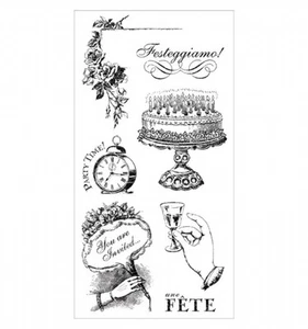 Gráfico 45 SELLO ADHESIVO goma Invitación Fiesta Cumpleaños Pastel Fiesta Degustación de Vinos - Imagen 1 de 1