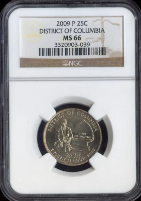 2009-P District of Columbia Quarter NGC MS66 Quality - Image 1 of 2