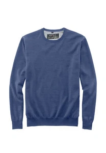 Marvelis Herren Pullover Casual Fit Rundhals Einfarbig Blau - Picture 1 of 3