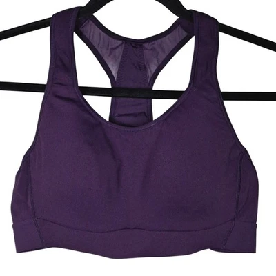 Athleta Sports Bra  Womens 40B/C Purple Racerback Mesh Athletic Workout Top - Image 1 of 4