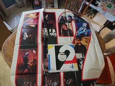 U2 pair 1984 pre-release 12" PROMO record near mint condition USA + RARE poster! - Image 1 of 4