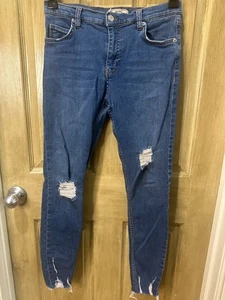 Pantalones de mezclilla desgastados Free People dobladillo crudo talla W 27 - Imagen 1 de 10