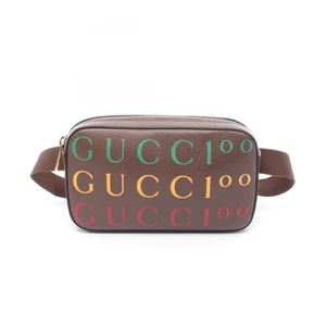 GUCCI Bauch Gürtel Gürteltasche 602695 Leder Braun Mehrfarbig Used Unisex Logo - Bild 1 von 6