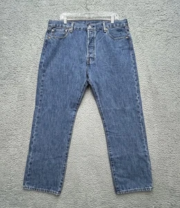 Levi's 501 Original Button Fly Denim gerades Bein 36 x 29 blau mittlere Waschung neu ohne Etikett - Bild 1 von 12