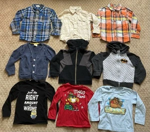 Lot Of 9 Boys Long Sleeve Button Shirts, Sweatshirts & Jackets Size 4T - Picture 1 of 13