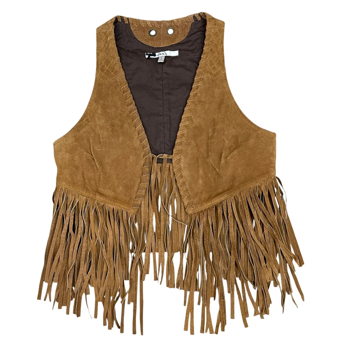 Brown Suede Fringe Vest In Women's Coats & Jackets for sale | eBay