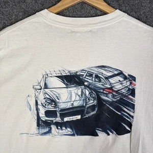 Camicia Porsche vintage uomo XL bianca anni 90 Cayenne lusso auto corse USA sport - Foto 1 di 7