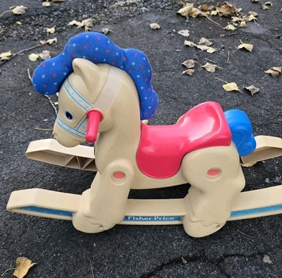 Vintage 1988 Fisher Price cavalo de balanço pônei brinquedo infantil 1016 - Imagem 1 de 4