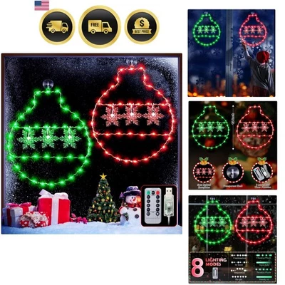 Christmas Window Lights LED Decorations 8 Modes Snowflake Xmas Indoor - Image 1 of 4
