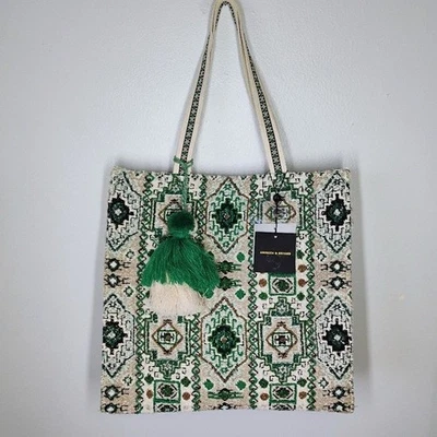 Bolso de Mano America & Beyond Bordado con Cuentas Boho Festival Feria Bandolera Correa Foto 1 de 4