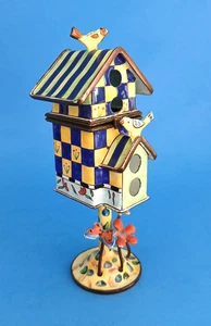 1999 Kelvin Chen Vogelhaus Schmuckschatulle/Pillendose Miniatur Karo Stil #1661 - Bild 1 von 7