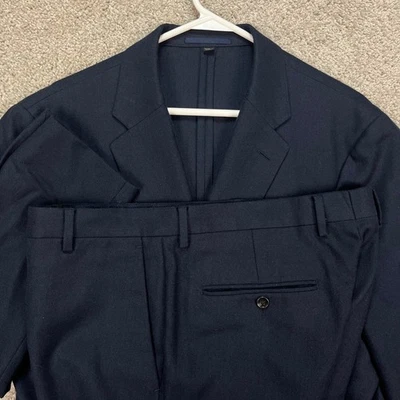 J Crew Ludlow Suit Mens 44R 32x32 Navy Blue Wool Blend Slim Fit Worsted Moon - Image 1 of 4