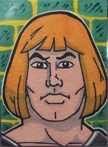 He-man Hand Made Sketch Card Signed By Artist. Artwork. one-of-a-kind - Picture 1 of 1