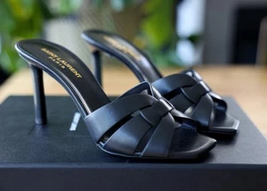 Saint Laurent | Black Tribute Mules Size: 37 US 7 NWT - Picture 1 of 5
