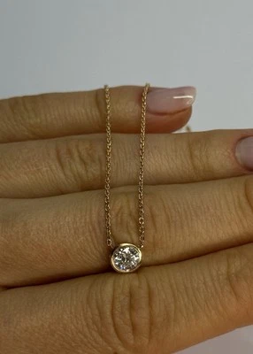 COLLAR ORO AMARILLO 14K DIAMANTE 0,46 QUILATES LONGITUD 18 PULGADAS Foto 1 de 4