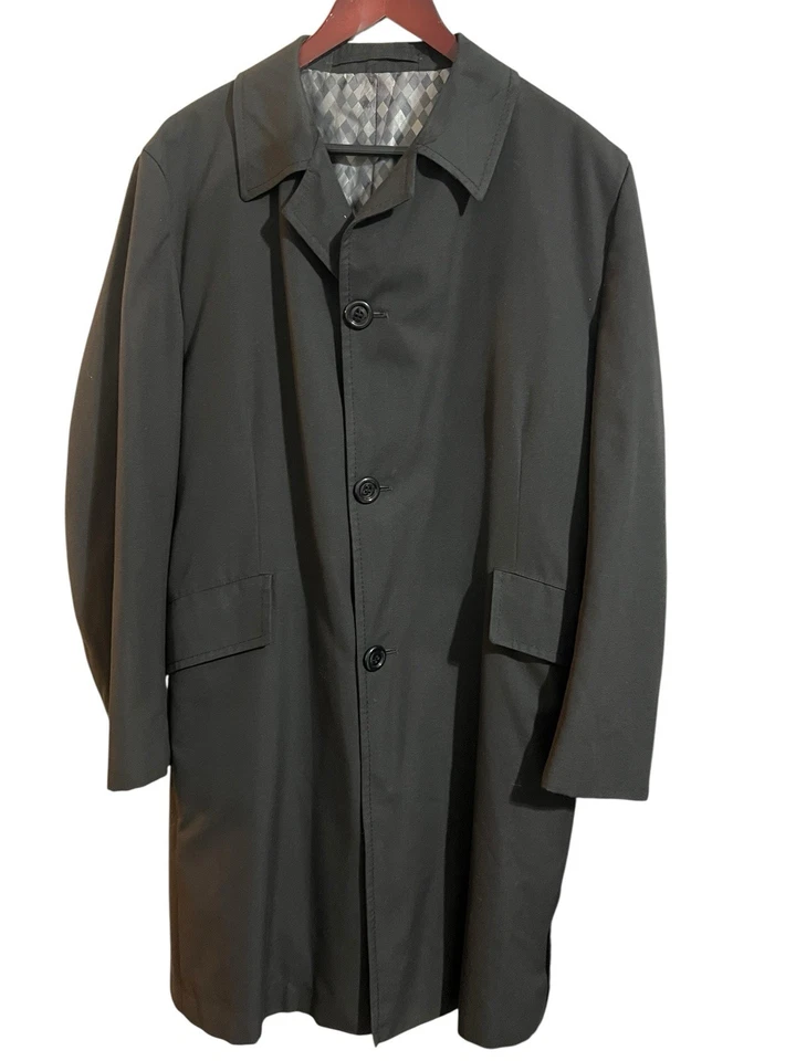 Hardy Amies The Weatherdair черный с подкладкой траншея дождя стойкий пальто Sz 42R - Изображение 1 из 4