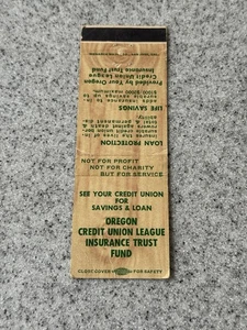Cubierta de libro de cerillas vintage de seguro de la Liga de Cooperativas de Crédito de Oregon 3 - Imagen 1 de 1