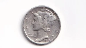 MONEDA EE. UU. "Mercury Dime" 1943-P CIRCULADA 90% PLATA - Imagen 1 de 2