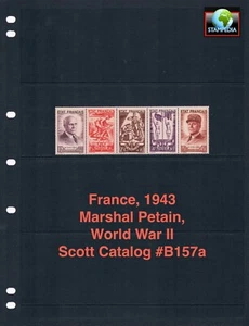 2/3 off $100.00 Scott Value - 1943 FRANCE Marshal Petain WWII CV MNH NH UMM - Picture 1 of 7