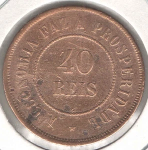 Moneda Brasil 40 Réis 1900 Bronce EB561 - Imagen 1 de 4