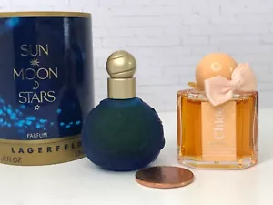 VTG 2 pc Lot MINI Lagerfeld Sun Moon Stars 0.12 oz & Chloe PURE PARFUMS Perfumes - Picture 1 of 6