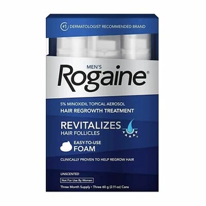 Rogaine Mens Regrowth Foam 5% Unscented 3 Month Supply Exp 5/26 IMPERFECT BX - Picture 1 of 1