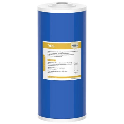 10" x 4.5" Big Blue Whole House Ion Exchange Cation Resin Water Softening Filter - Image 1 of 4