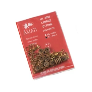 Amati 4095/07 Chain plates with deadeye 7mm (Pk of 10) Model Boat Fittings - Picture 1 of 2