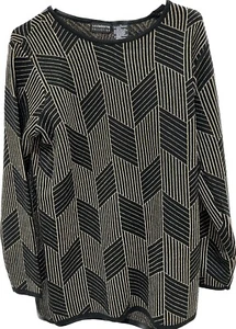 Suéter Vintage Negro y Dorado Colección Liz Claiborne Talla M - Imagen 1 de 7