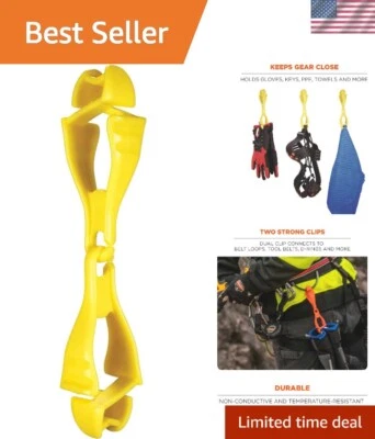 Compact Lime Glove Clip Holder with Breakaway Design - Versatile Gear Keeper