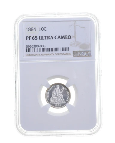 PF65 UCAM 1884 Seated Liberty Dime - Graded NGC *4686 Cover