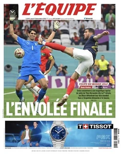 Zeitung L’Equipe Nr. 24960 vom 15.12.2022 L’envolée Finale Marokko Mbappé Hakimi - Bild 1 von 6