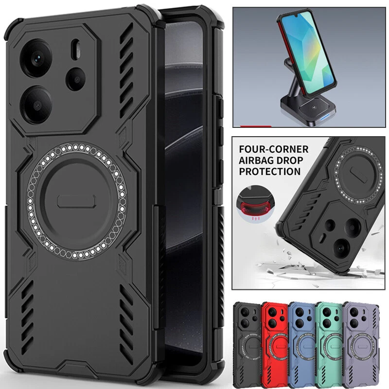 For Xiaomi POCO X7 X6 Pro Redmi 14C Note 14 Pro Plus Armor Magnetic Case Cover - Image 1 of 4