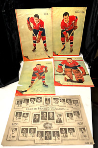 MONTREAL CANADIENS 1952 & 1956 POSTERS + TEAM ROSTER RARE RICHARD BOUCHARD LACH