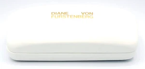 AUTHENTIC & NEW - DIANE VON FURSTENBERG - WHITE - HARD EYEGLASSES CASE - Picture 1 of 2